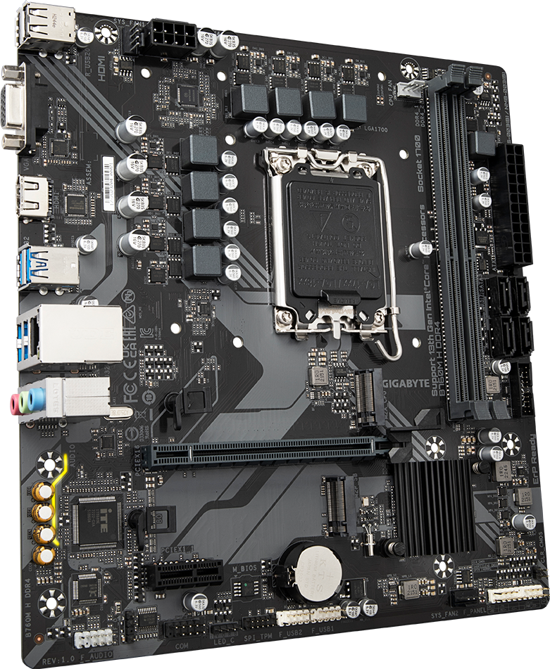 Gigabyte B760M H DDR4 Board - View 2