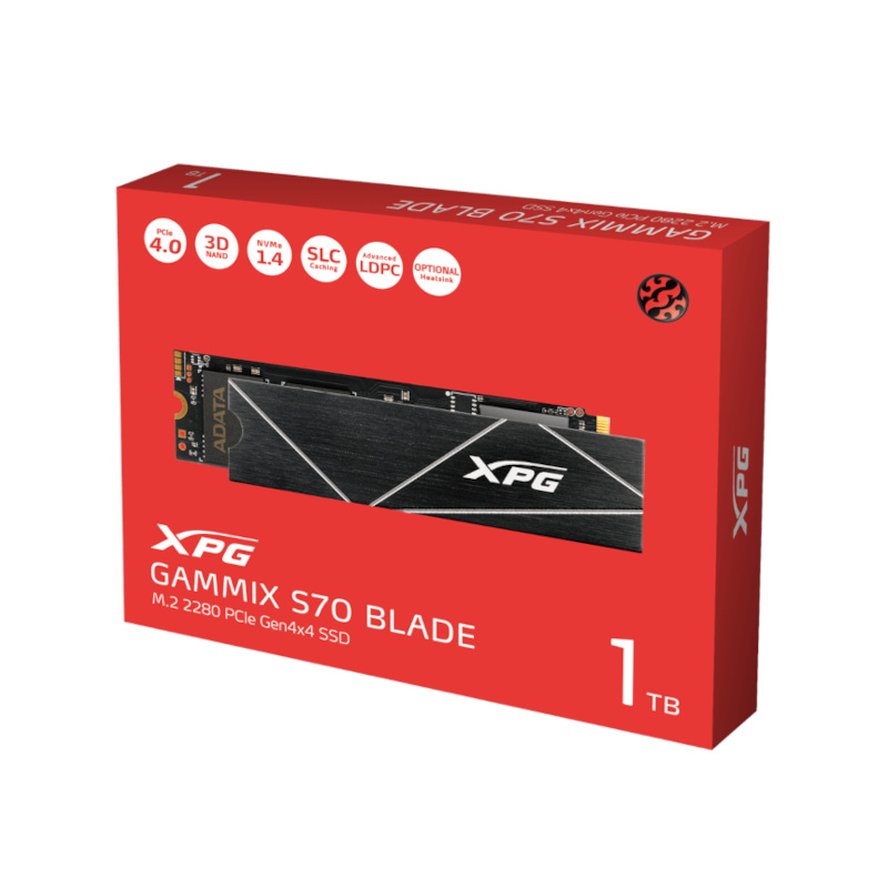 XPG GAMMIX S70 Blade NVME PCIe Gen4 1TB AGAMMIXS70B-1T - View 1
