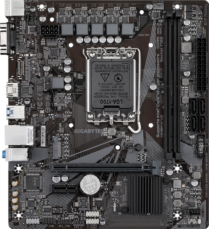 Gigabyte Board H610M H V2 DDR5 - View 1