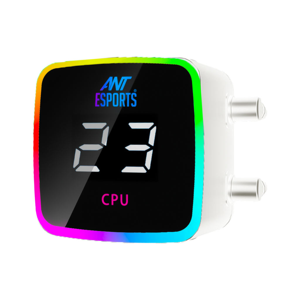 Ant Esports Liquid Cooler ICEGLOW 240 White ARGB 240mm - View 3