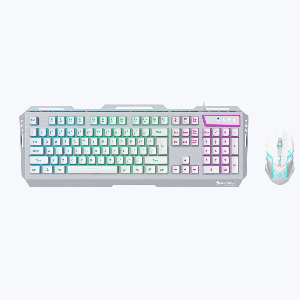 Zebronics Transformer1 Combo White KB Mouse LED Gaming