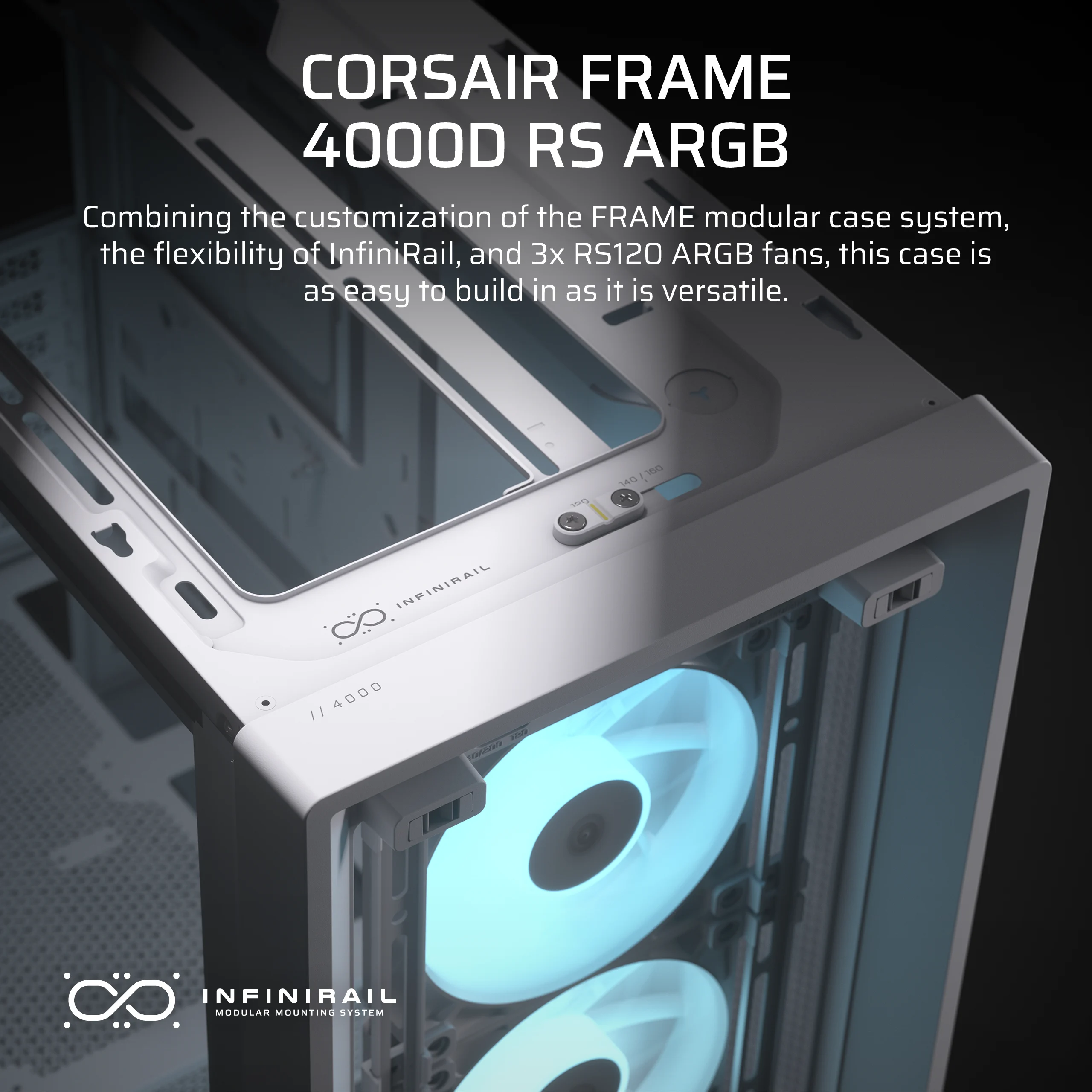 Corsair Case FRAME 4000D RS White CC-9011297-WW - Case view 1