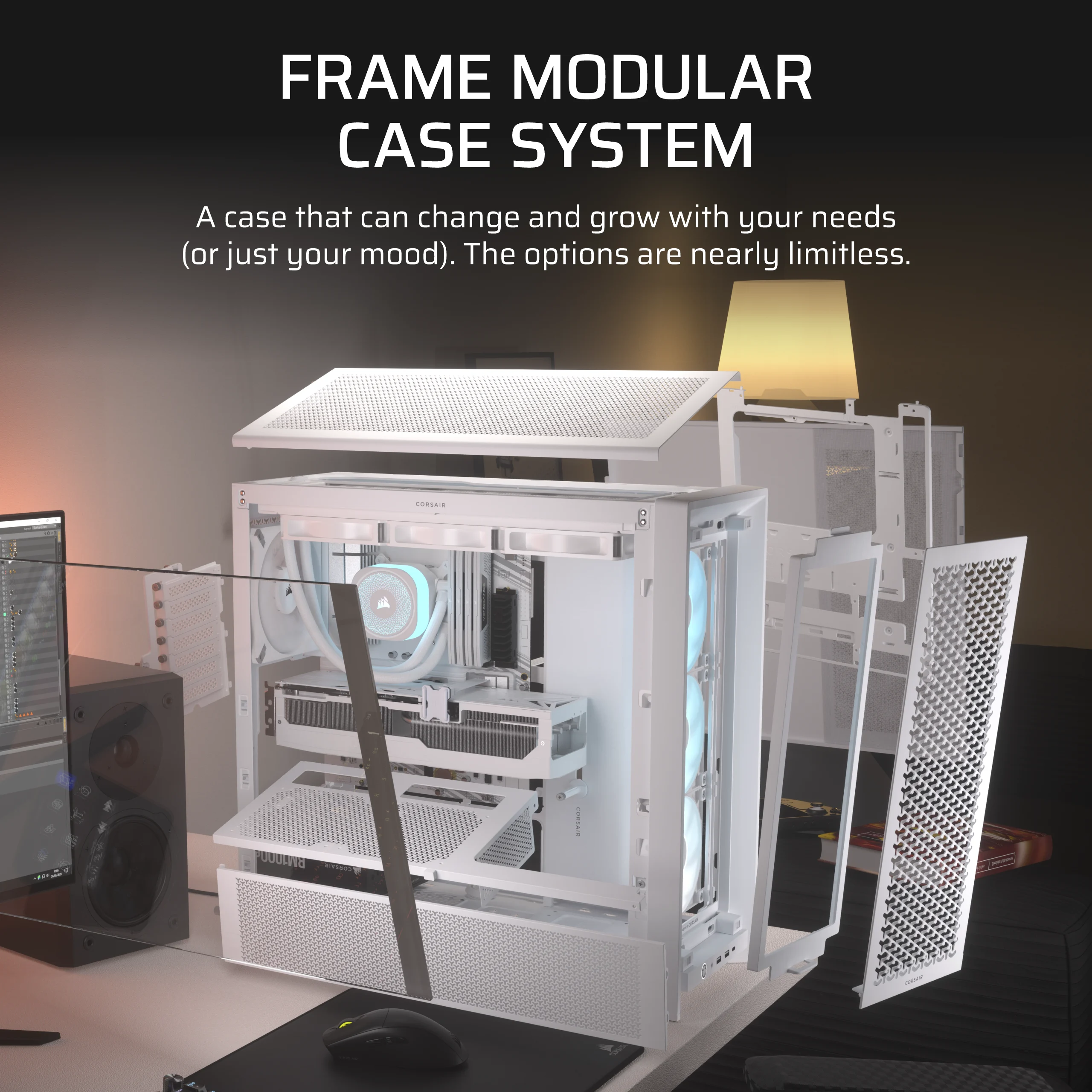 Corsair Case FRAME 4000D RS White CC-9011297-WW - Case view 2