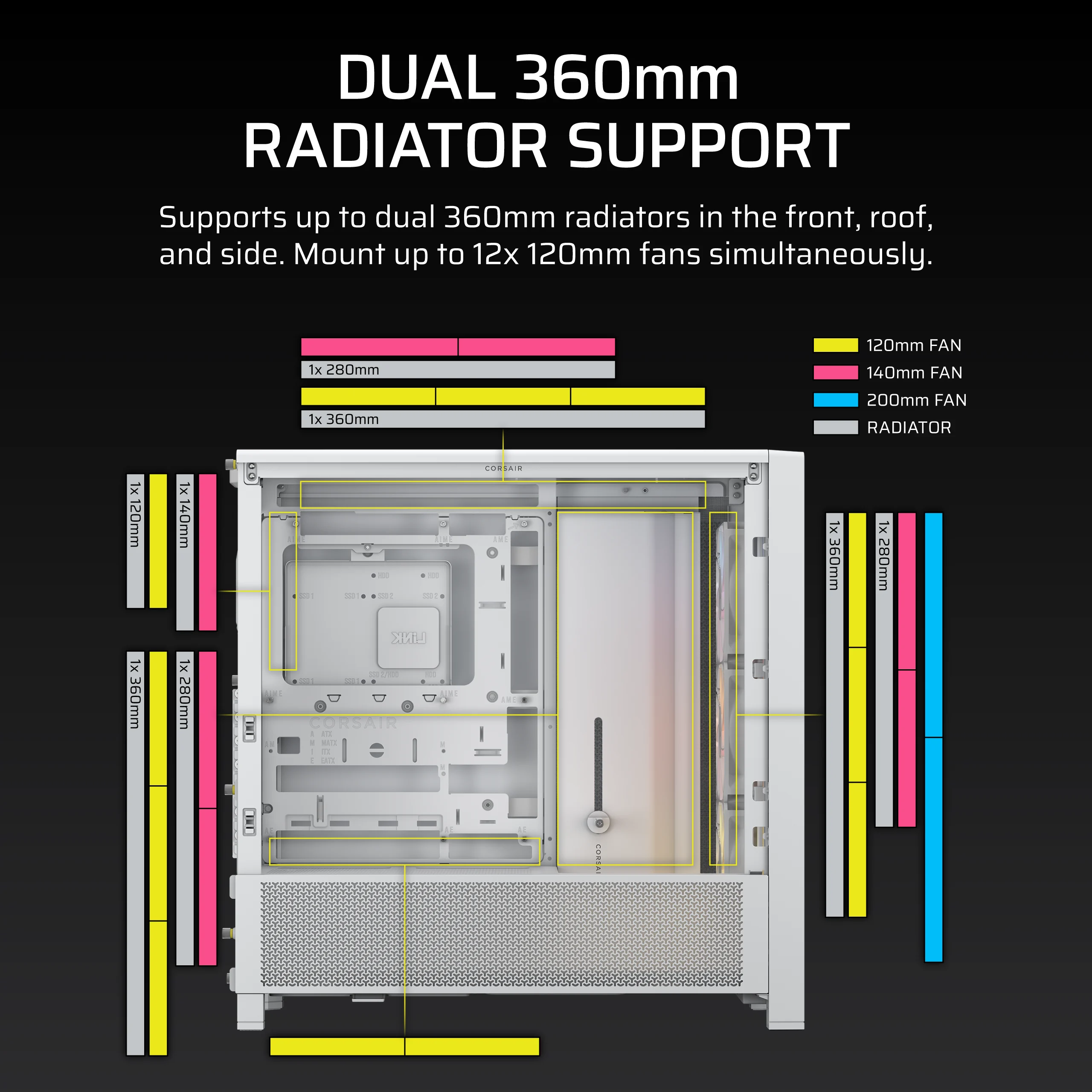 Corsair Case FRAME 4000D RS White CC-9011297-WW - Case view 5