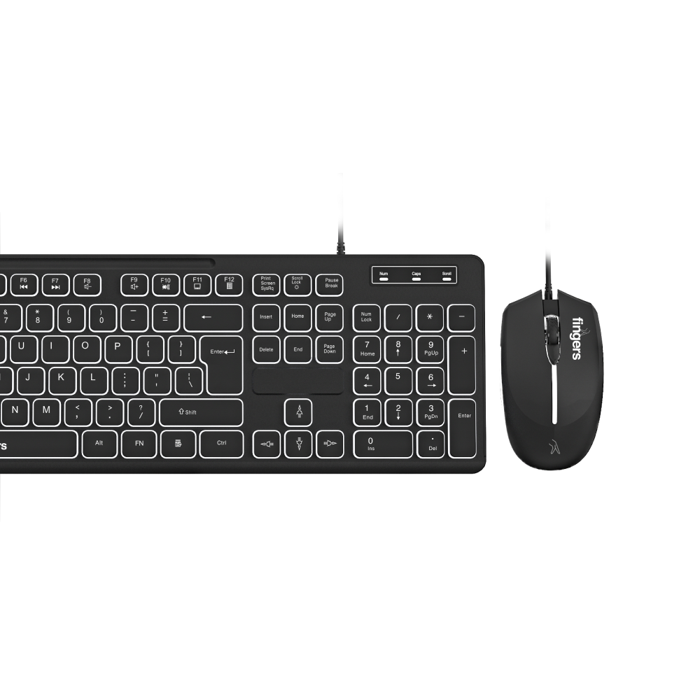Fingers Keyboard Mouse Combo Wired Magnifico Duo Backlit