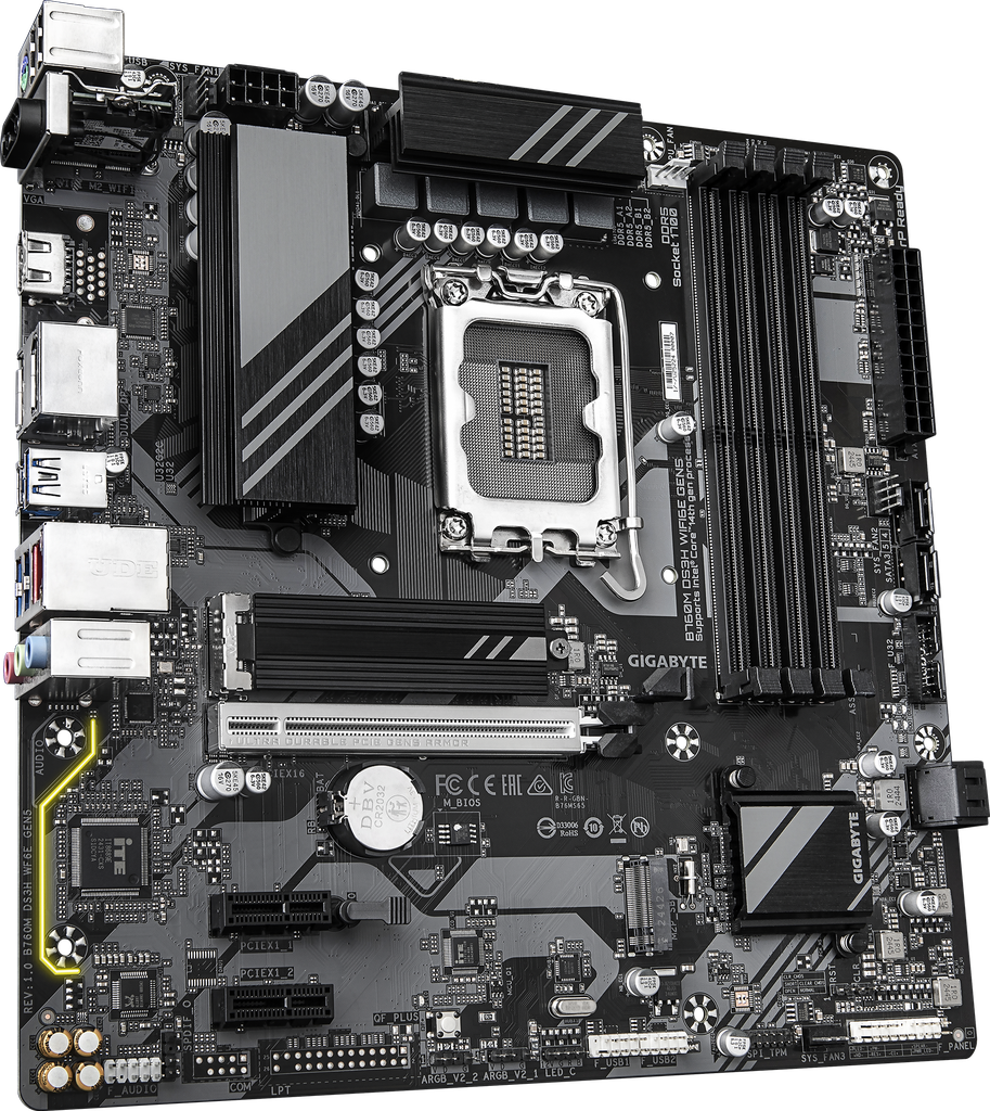 Gigabyte B760M DS3H WiFi6E DDR5 Gen5 Board - View 2