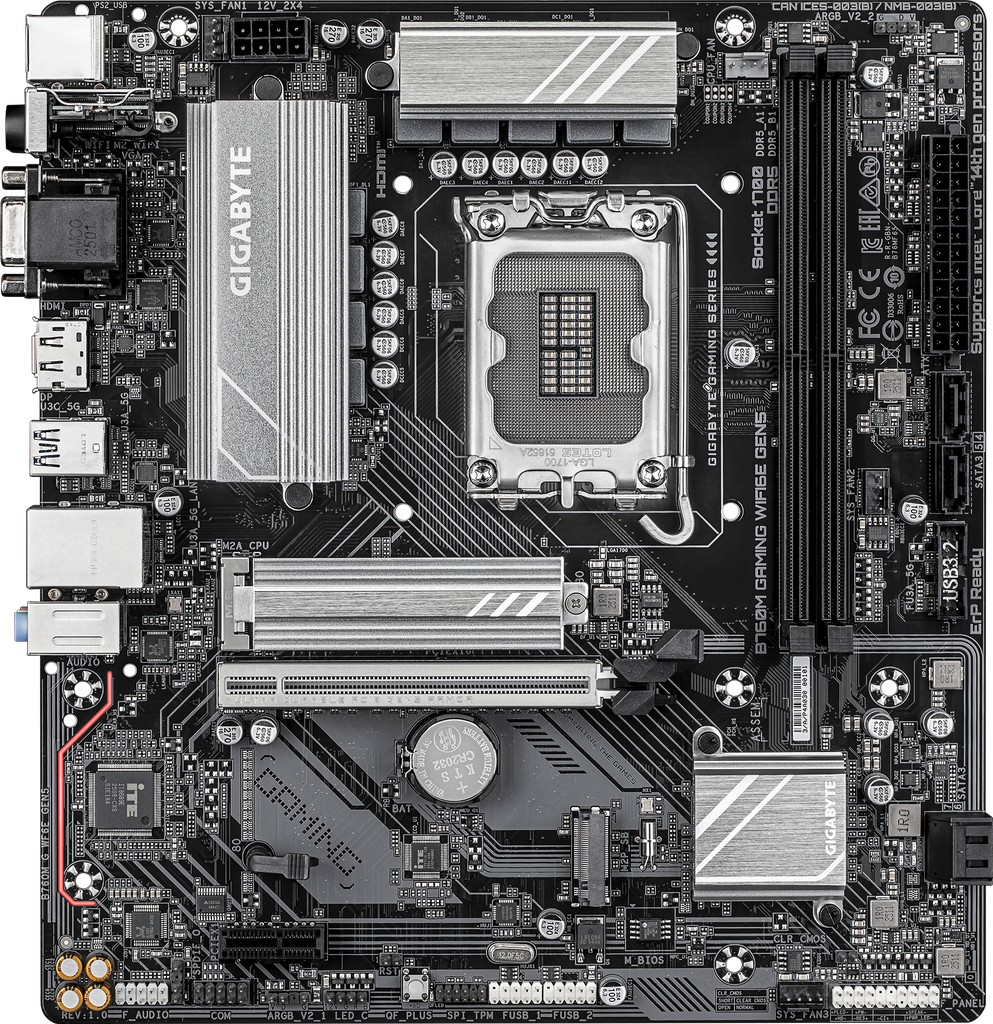 Gigabyte B760M Gaming WiFi6E Gen5 DDR5 Board - View 1