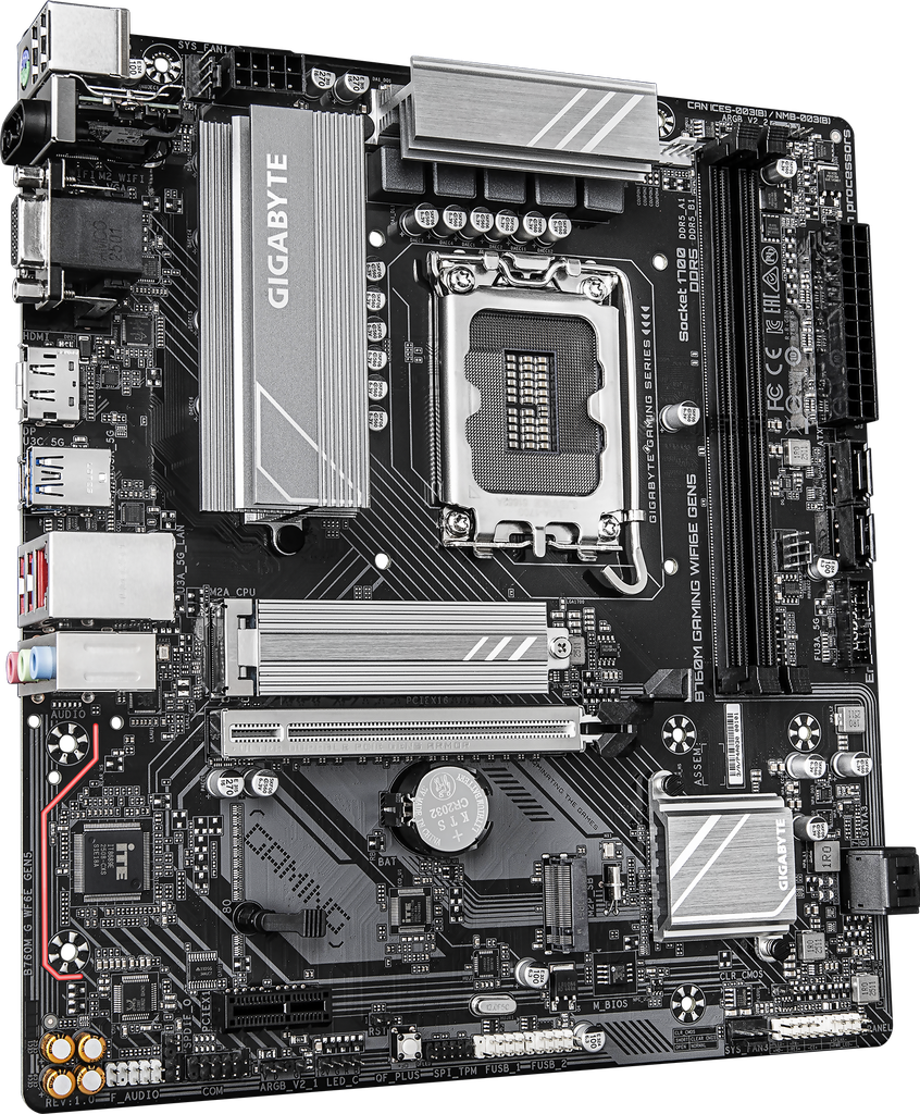 Gigabyte B760M Gaming WiFi6E Gen5 DDR5 Board - View 2
