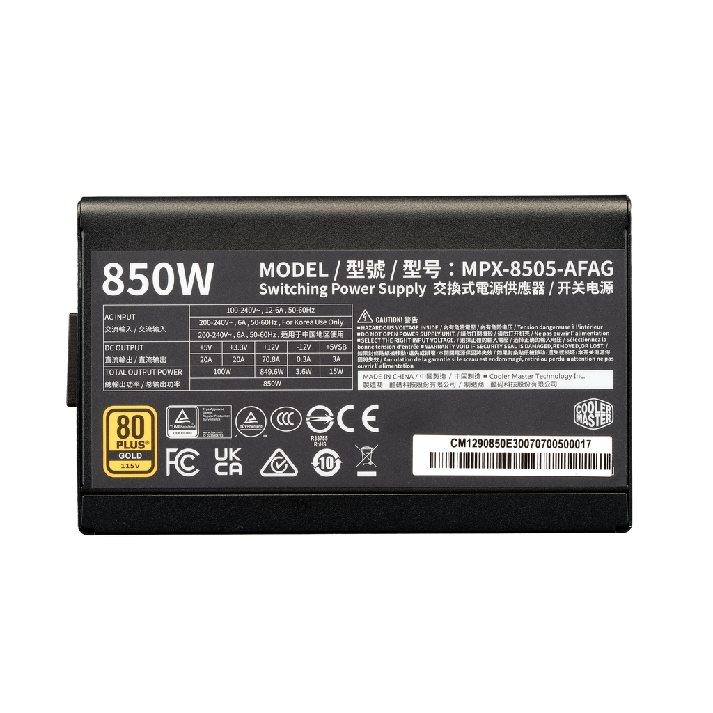 Cooler Master Elite Gold 850w MPX-8505-AFAG-NBIN - View 4