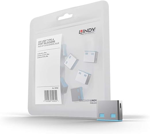LINDY USB PORT Blocker 10 Locks Blue 40462