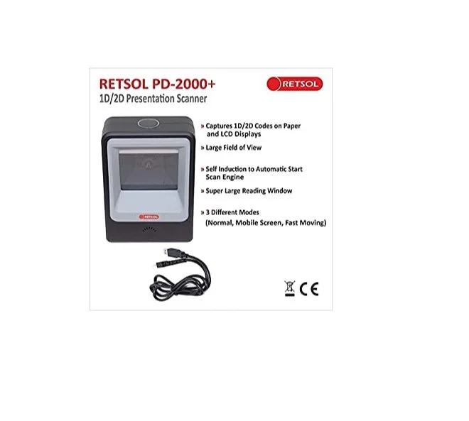 Retsol Barcode Scanner PD2000+ Wired 2D