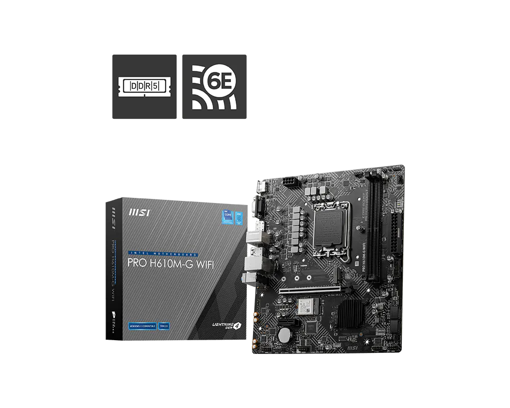 MSI Pro H610M-G WiFi DDR5 Board