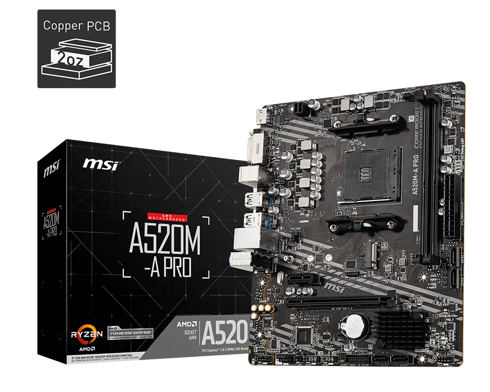 MSI A520M-A PRO DDR4 Board