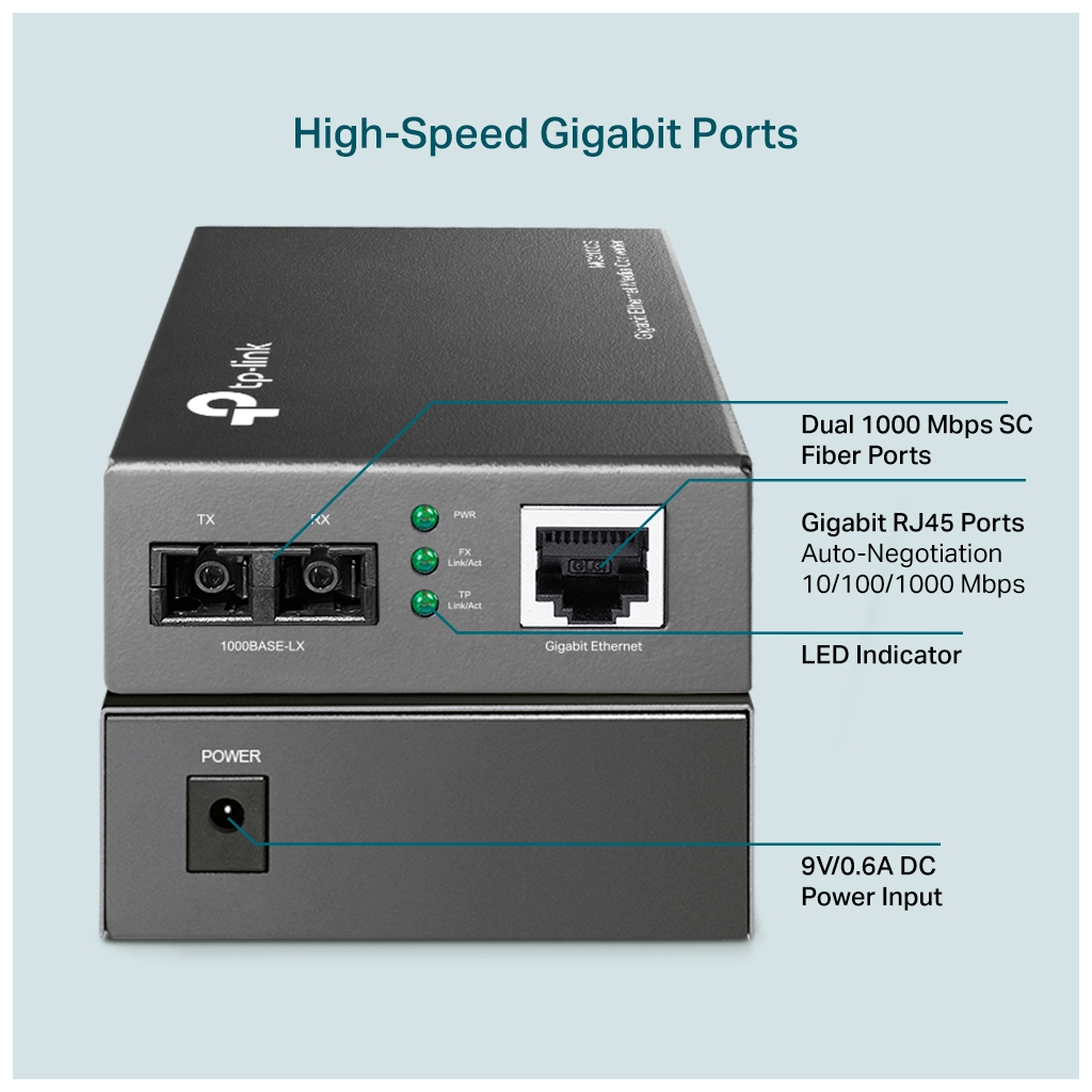 TP-Link MC210CS Gigabit Single Mode Media Converter