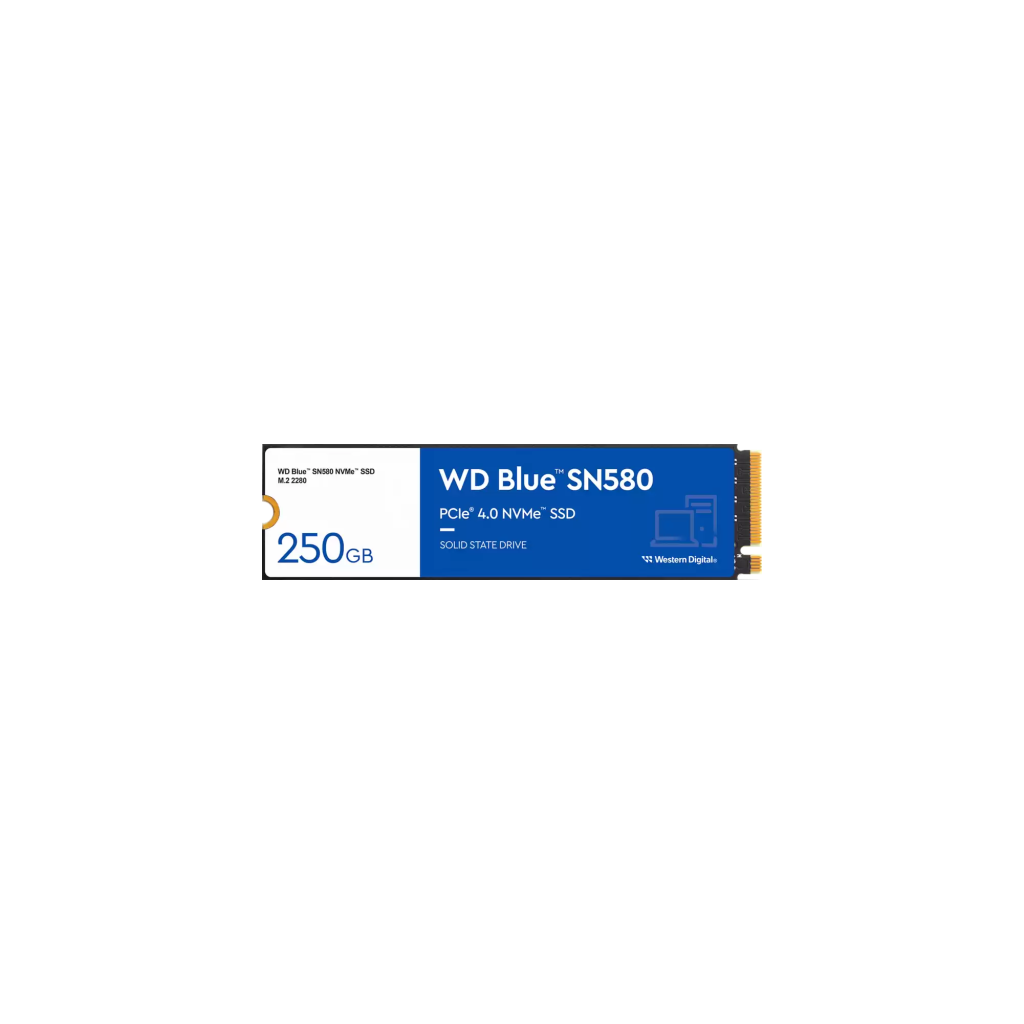 WD SN580 250GB NVMe Blue PCIe Gen4 SSD WDS250G3B0E