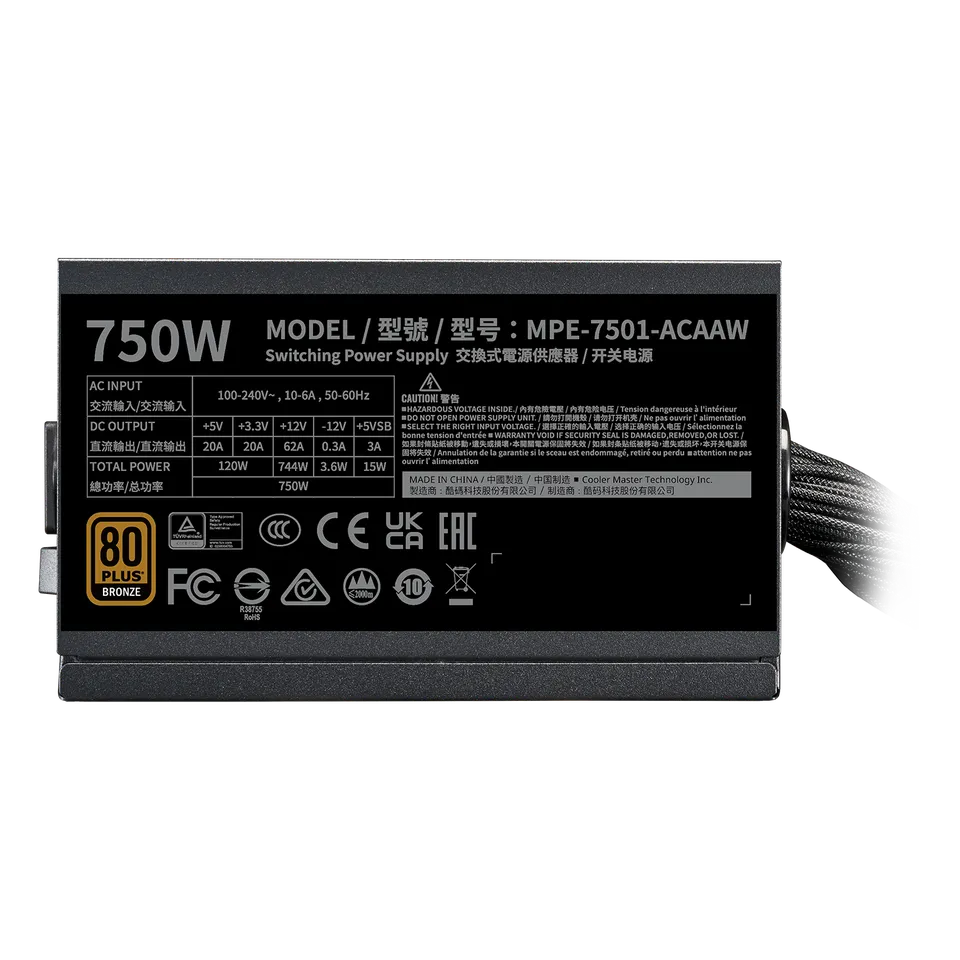 CM PSU MWE BRONZE V3 750W MPE-7501-ACABW-3BIN