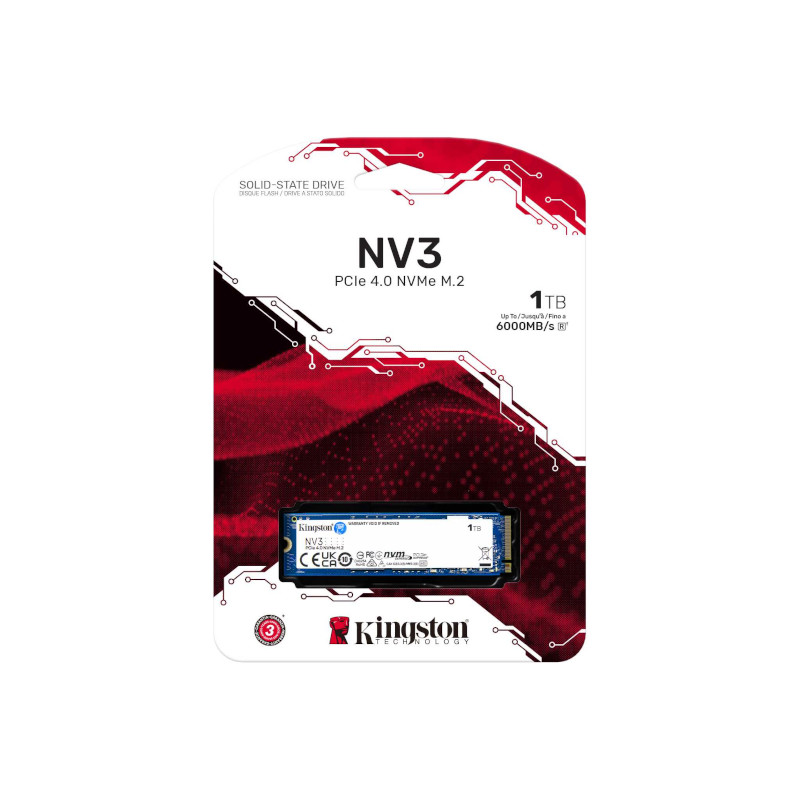 Kingston 1TB NV3 M2 NVME PCIe Gen 4 SSD SNV3S/1000G