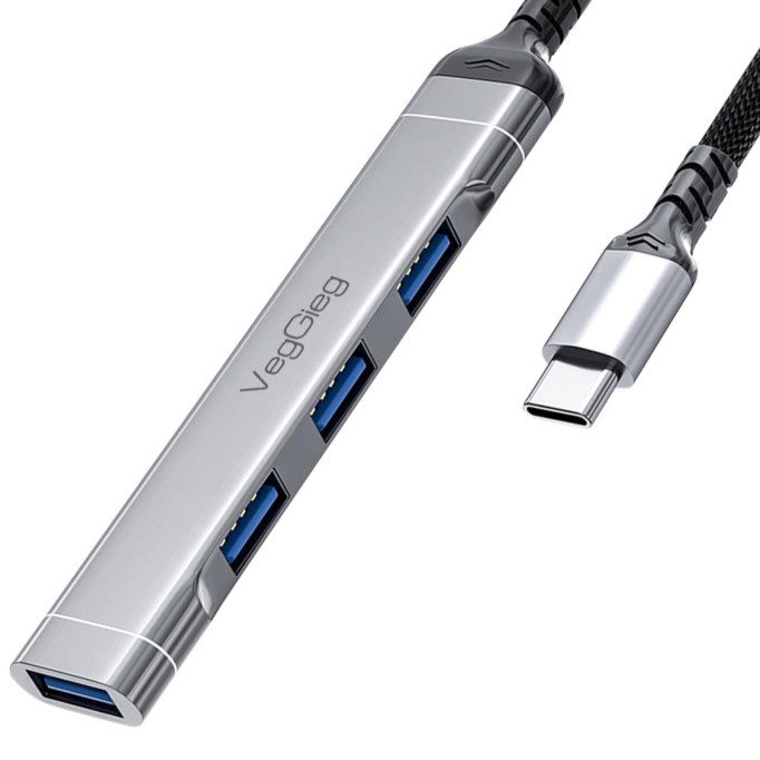 VegGieg V-K303 USB C To 4 Port Usb Hub 20CM