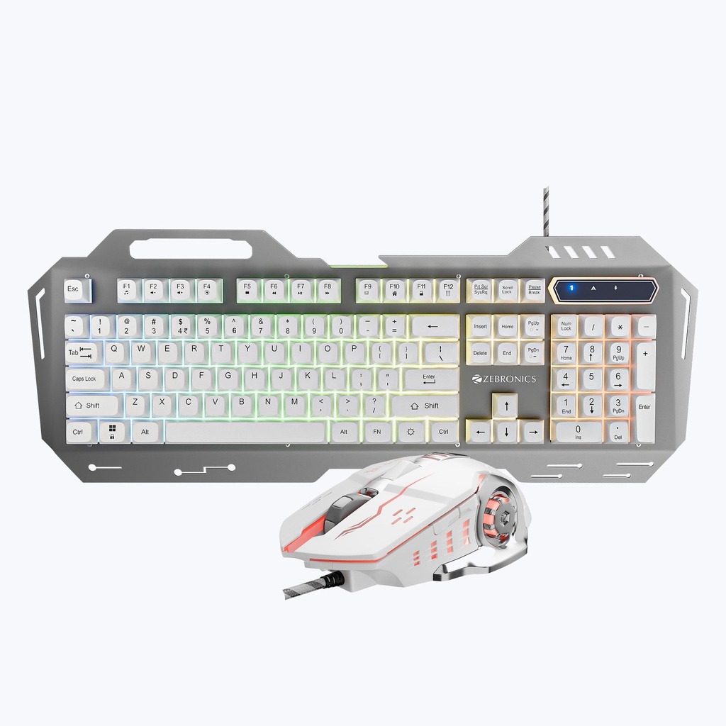 Zebronics Transformer3 Combo White KB Mouse LED Gaming