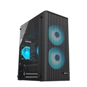 Ant Value Case VM10 Black Pre-Installed 2 Front Rainbow Fans